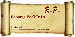 Rohony Peónia névjegykártya